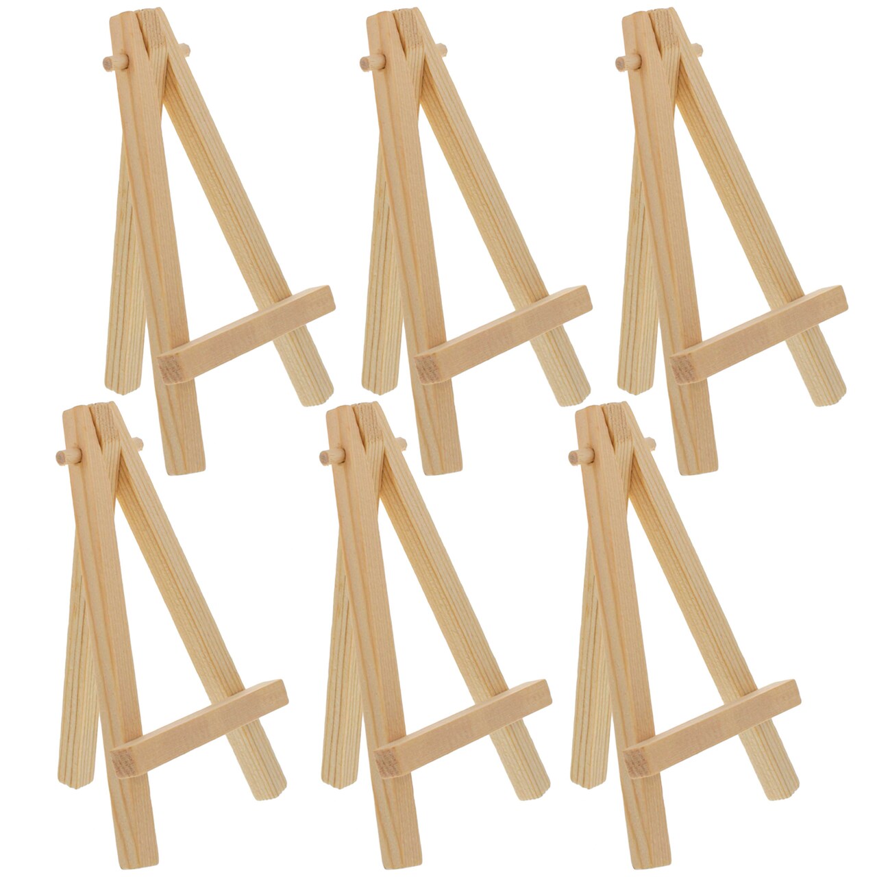 8" High Small Natural Wooden Easel (6 Pack), A-Frame Canvas Stand Tripod, Small Painting Easels - Tabletop Easel for Painting, Canvases, Student Crafts, Event Signs Photos